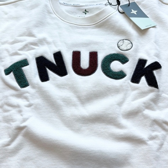 NWT Tuckernuck Sport Fleece Varsity Pullover White size XS/S - Picture 9 of 16